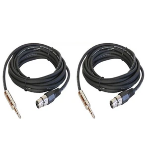 2Pcs 15ft 3-Pin XLR Female Cable to 6.35mm Male XLR Cables Quarter Inch Stereo - Picture 1 of 16