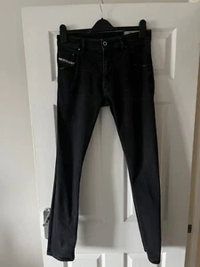 Diesel Krayver Denim Jeans Mens W29 L32 Black Slim Carrot Fit Stretch - Picture 1 of 5