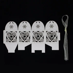 100 Pack Love Heart Laser Cut Wedding Party Favor Box Candy Bag Chocolate Gif... - Picture 1 of 8