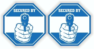 2 pcs Secured By Me Doorbell Stickers Video Camera Door Window Decals - Image 1 of 3