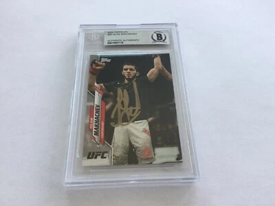 Islam Makhachev Signed 2020 UFC Topps Card Slabbed Beckett BAS COA Team Khabib c - Image 1 of 2