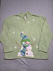 Mandal Bay Sweater Womens Extra Large Green Holiday Quarter Zip Embroidered Bead