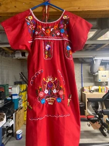 La Chaparrita embroidered Mexican peasant dress cotton made in Mexico Size 8 - Picture 1 of 5
