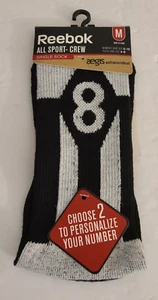 Reebok All Sport Crew Single Sock Aegis Antimicrobial Youth Size M 4-8 BLACK #8 - Picture 1 of 4