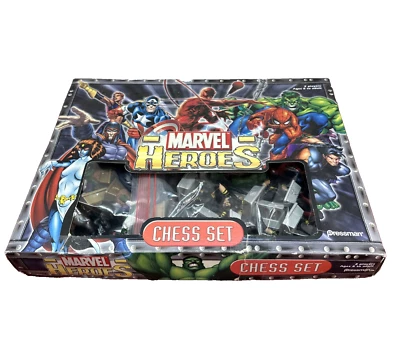 RARE Marvel Heroes Chess Set  Pressman 2003 COMPLETE Set with Board Pre-owned - Image 1 of 4