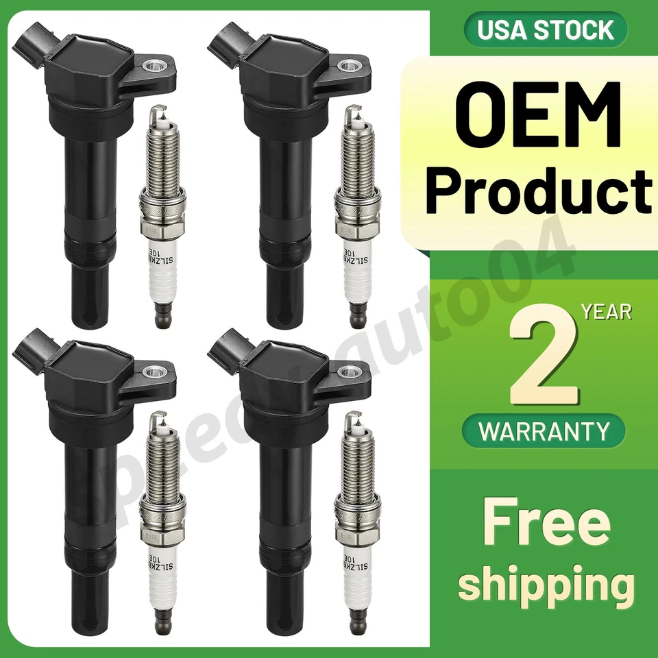 4X Bobinas de encendido + 4X Bujías para Hyundai Elantra 2012-2016 1,8L L4 UF651 Foto 1 de 4
