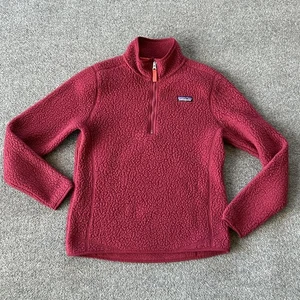 Suéter Patagonia Pullover Mujer Medio Rojo Retro Pila Polar 1/4 Cremallera - Imagen 1 de 14