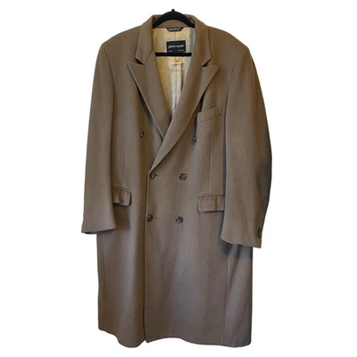 Maxi Abrigo Blazer Y2K Pierre Cardin Lana Doble Pecho Gris Hombres 44L Preppy Foto 1 de 4