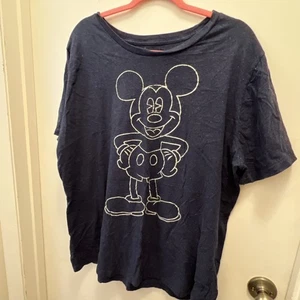 Mickey Mouse sparkly navy blue T-shirt size 2 X - Picture 1 of 4