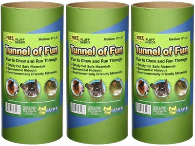 3 Pack Medium Tunnels of Fun Small Pet Hideaway for Guinea Pigs and Ferrets - Image 1 of 2