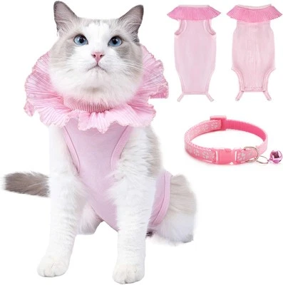 Cat Surgery Recovery Suit Breathable Surgical Recovery Shirt Abdominal Wounds - Image 1 of 4