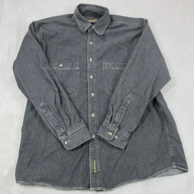 Camisa Timberland Vintage Gris Denim Mediana Manga Larga Western Rancher Ropa de Trabajo Foto 1 de 4