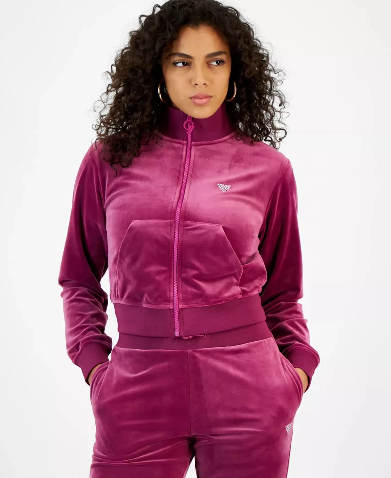 Sudadera para mujer GUESS talla S alta costura adornada cremallera completa Foto 1 de 4