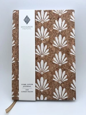 Undated Perfect Bound Cork  Cover Journal 5.875"x8.25" Floral 240 Lined Pages - Image 1 of 4