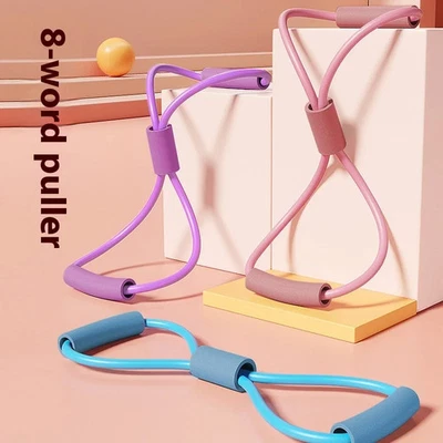 Resistencia de 8 caracteres para entrenamiento de yoga belleza de espalda, expansor de tubo elástico Foto 1 de 4