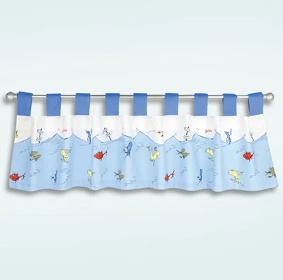 Dr. Seuss One Fish Two Fish Window Valance Pair Set Of 2 Classic Trend Lab New - Image 1 of 4