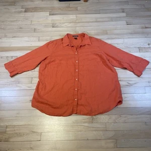 Vintage Ralph Lauren 100% Linen Shirt 3XL Women’s Orange - Picture 1 of 7