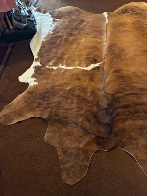 牛皮地毯,隐藏毛,牛皮地毯,牛皮地毯大号 (6' X 7') — 第 1/4 张图片