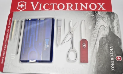 Tarjeta suiza Victorinox Swiss Army - azul translúcido - tarjeta blister sellada como nueva Foto 1 de 4