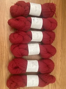 6 Skeins Of Biches Et Buches Petit Lambswool In Medium Red - Picture 1 of 2