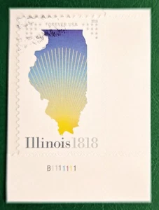 Estadidad de Illinois de EE. UU., mapa estatal, sello Forever 1v. 2018 - Imagen 1 de 1