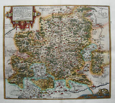 Württemberg Tübingen Stuttgart Esslingen Landkarte Kupferstich Ortelius 1579