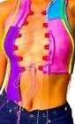 Do My Self Crop Top Trendy Design w/ Rainbow Colors Lace Front Woman Size: Small