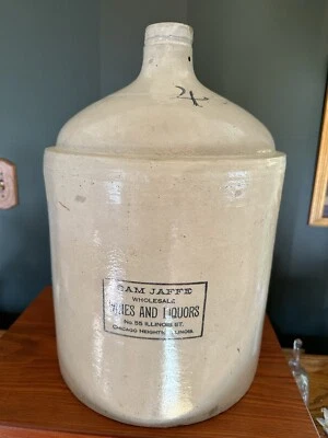 4 Gallon Red Wing Stoneware Advertising Jug Chicago Heights Illinois - Image 1 of 4