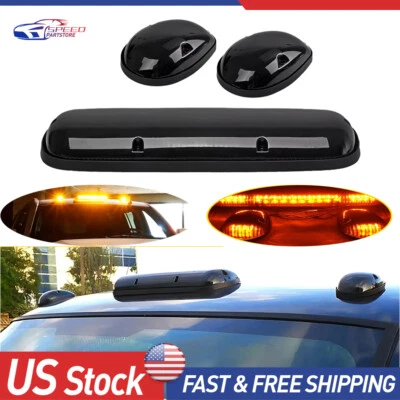 Luz de teto LED âmbar fumê cabine compatível com Chevrolet Silverado 1500 2500 HD 2002-2007 - Imagem 1 de 4