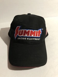 Sombrero ajustable con correa para equipo de carreras Summit negra con bandera americana - Imagen 1 de 4