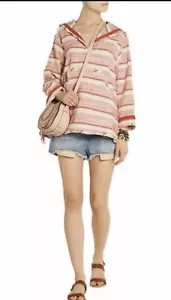 Thakoon Addition Novelty Woven Stripped Hooded Pullover 4 - Picture 1 of 17