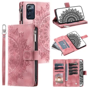 For ZTE ZMAX 5G Z7540 Case Datura Leather Zipper Card Slots Flip Wallet Pocket - Picture 1 of 66