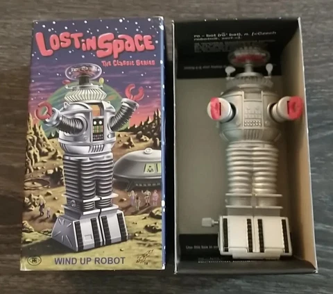 LOST IN SPACE B9 WIND UP ROBOT FIGURE ROCKET USA IN BOX  MASUDAY CORP 1985 WORKS Cover