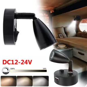 LED Camper Van Interior Lights USB Dimmable Boat Caravan Spot Reading Light 12V - Picture 1 of 15