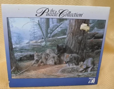 Rompecabezas raro 2002 A WOLF MOTHERS PACIENCE Rose Art 750 piezas 18x26 sellado Foto 1 de 3