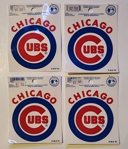 LOT Chicago Cubs 3 x 4" Small Static Cling - Truck Car MLB VINTAGE 90S RARE ! - Picture 1 of 7