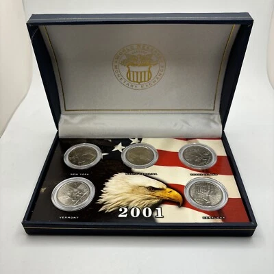 2001 P Statehood Quarter Collection 5 coin set Uncirculated - Image 1 of 3