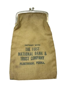 Vintage The First National Bank & Trust Co. Fleetwood PA Werbung Geldbeutel - Bild 1 von 3