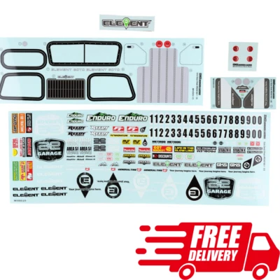 ASC42163 Element RC Enduro Ecto Decal Sheet Scale Crawler Desert Racer Stickers - Image 1 of 2
