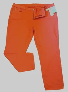 NEU $ 110 MICHAEL KORS MODE STRETCH ORANGE DENIM JEANS SKINNY BEIN Größe 22W - Bild 1 von 12