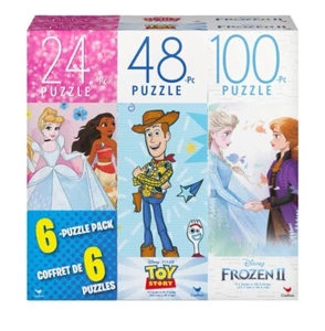 6 Pack Disney Princess Pixar Toy Story Frozen 2 Mickey & Friends Jigsaw Puzzle - Picture 1 of 5