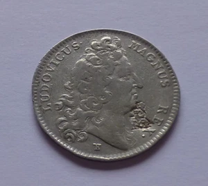 Francia, Luis XIV Ficha de Plata/Ficha, Caja Real 1717 - Contramarcada - Imagen 1 de 2
