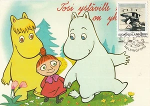 Moomin Characters True Friends Together Tove Jansson Finland Mint Maxi Card 1993 - Picture 1 of 1