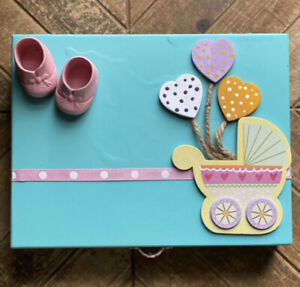 Carriage Baby Girl Keepsake box|Gift|Babyshower