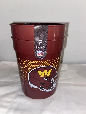New 2-Pack NFL Washington Commanders Football Team Plastic Cups Tumblers - Image 1 of 4