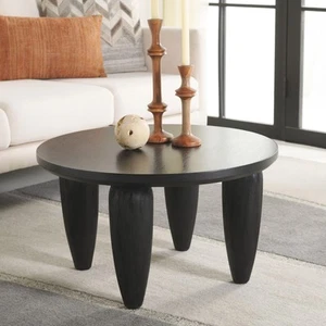 Home Collection Marthe Black Round Top Coffee Table - Picture 1 of 9