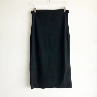 Falda Lápiz Zara XL Negra Rayas Recta Espalda Abertura Clásica Invierno Otoño Foto 1 de 4