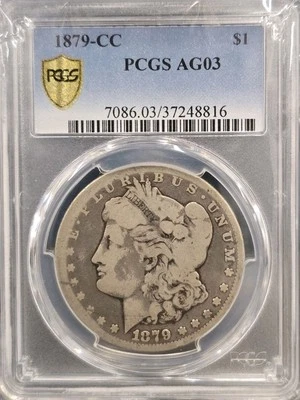1879-CC MORGAN DOLLAR PCGS AG3 CLEAR CC STONE COLD ORIGINAL!!! PQ! - Image 1 of 4