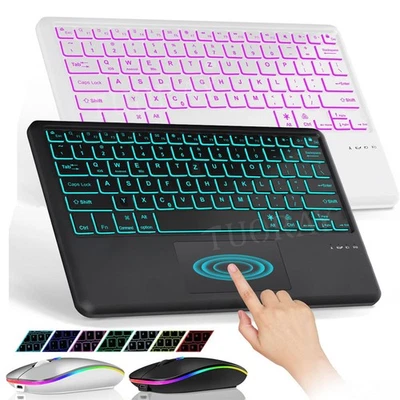 Touchpad Beleuchtete Tastatur für Samsung Galaxy Tab A A9+ A8 A7 S9 EF S8 S7 S6 - Bild 1 von 4