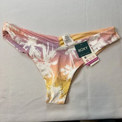 NUEVO FONDO DE BIKINI ROXY XXL LUCES LAHAINA DESCARADO PÚRPURA PALMERA NARANJA Foto 1 de 4